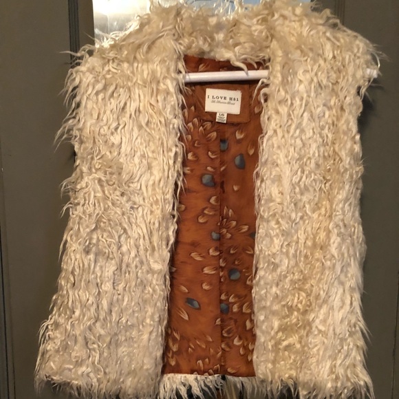 I Love H81 Jackets & Blazers - Cream Faux Fur Vest